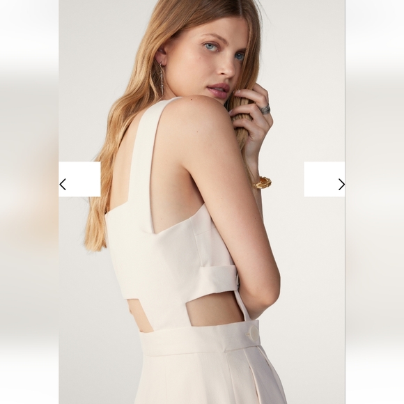 NWT Bash ba&sh Cressy Cut Out Jumpsuit Off White Size 36 4 Bridal Bachelorette - Picture 2 of 7